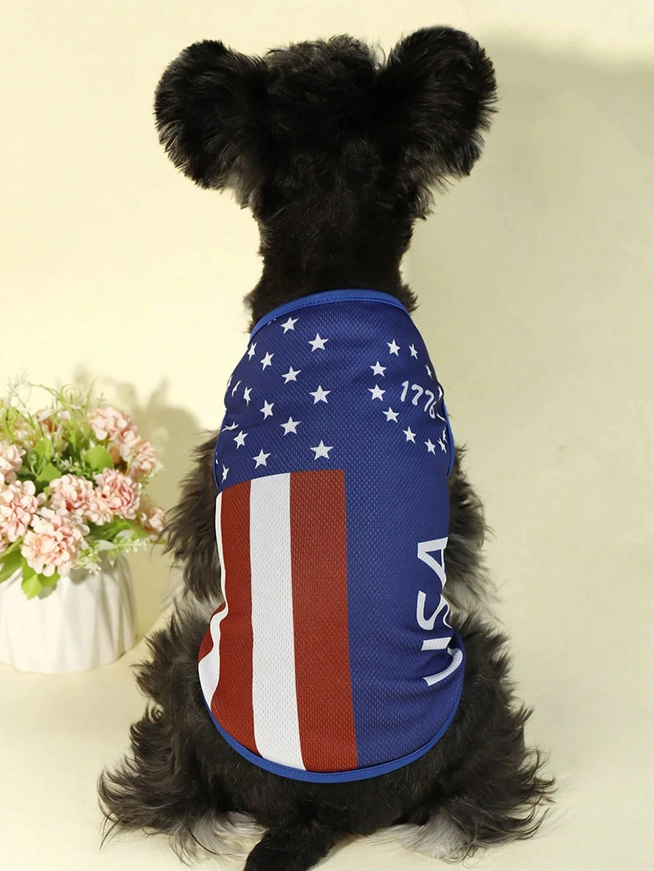1pc Dog Usa Flag Print Tank Top Breathable Pet Vest For Puppy Cats Patriotic 4Th Of July Style Lightweight Quick Dry Dog Clothes