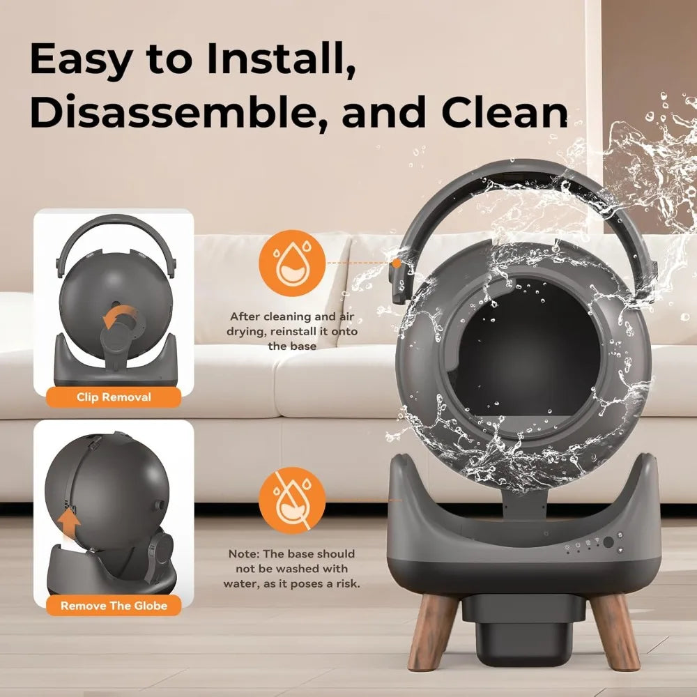 Automatic Litter Box with App Control, Self Cleaning Cat Litter Box Easy Clean Disassembly,Suitable for Medium Cats，Customized