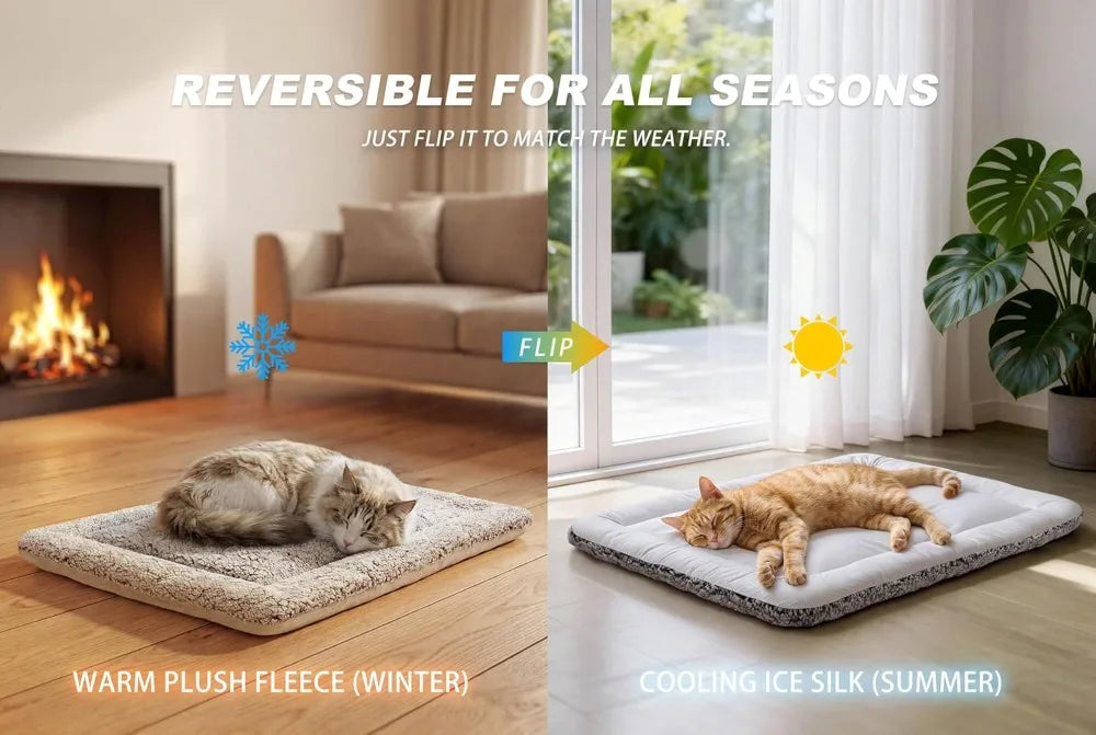 Reversible Cat Cooling & Warming Mat, 18x24, Gray, for Cats & Small Dogs, All-Season Comfort