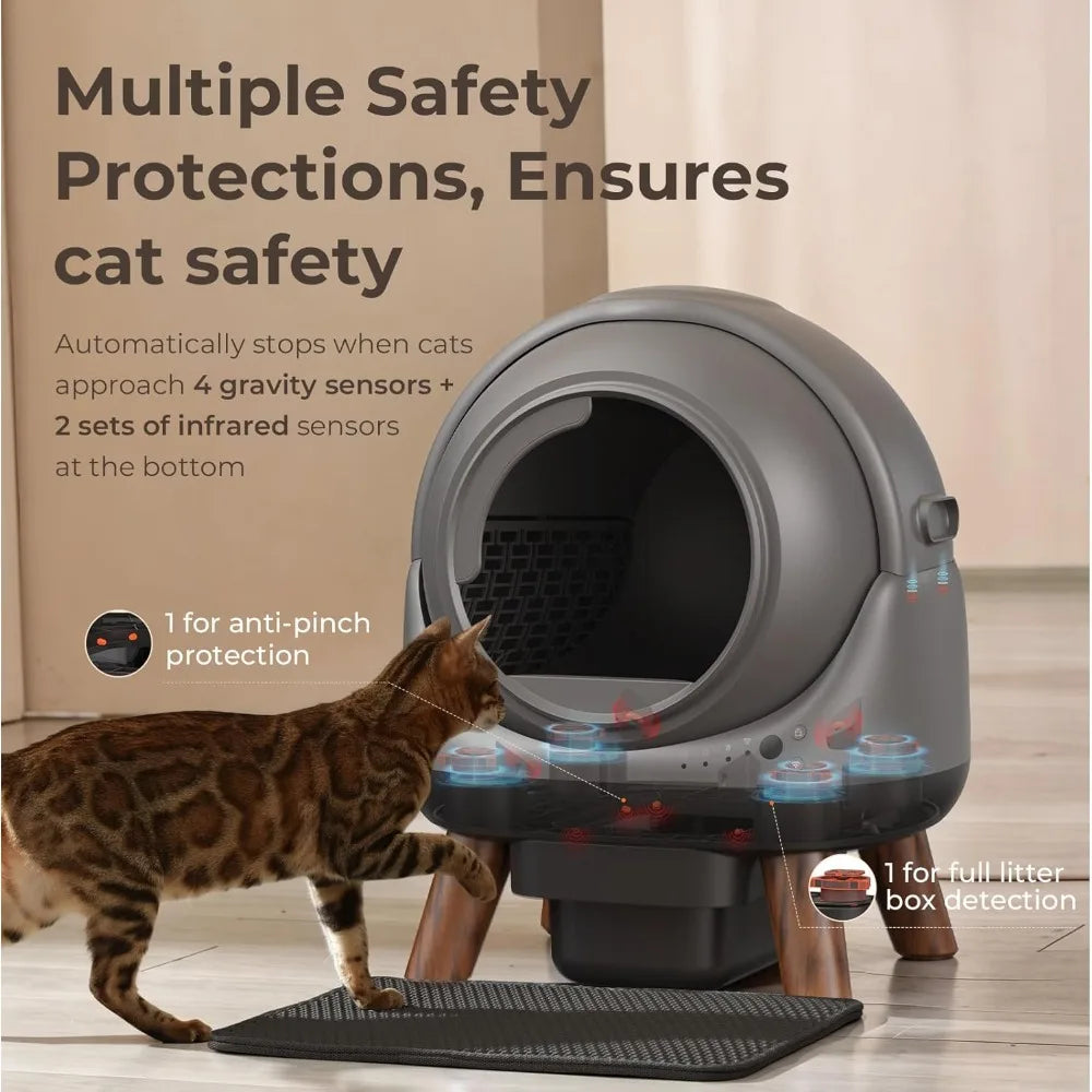 Automatic Litter Box with App Control, Self Cleaning Cat Litter Box Easy Clean Disassembly,Suitable for Medium Cats，Customized