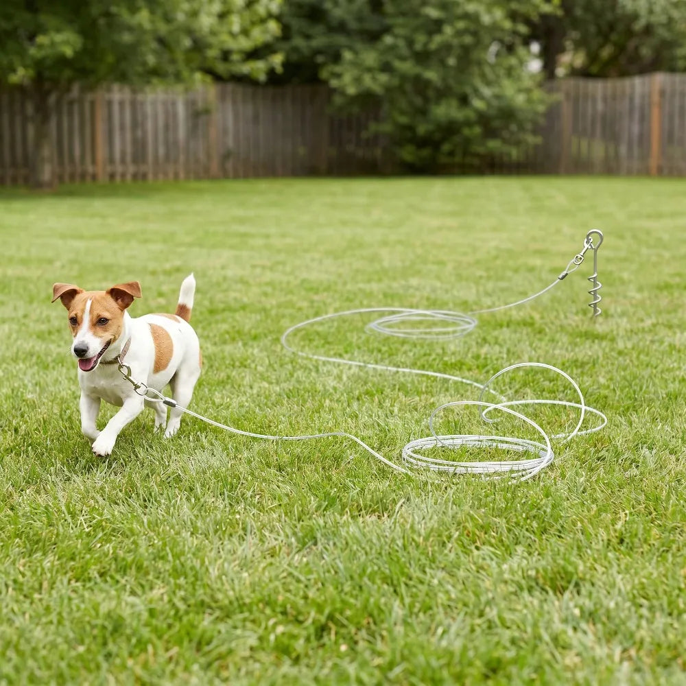 Hot Selling Reflective Vinyl Tie Out Cable for Dogs 40 ft Heavy Duty Outdoor Pet Safety Leash