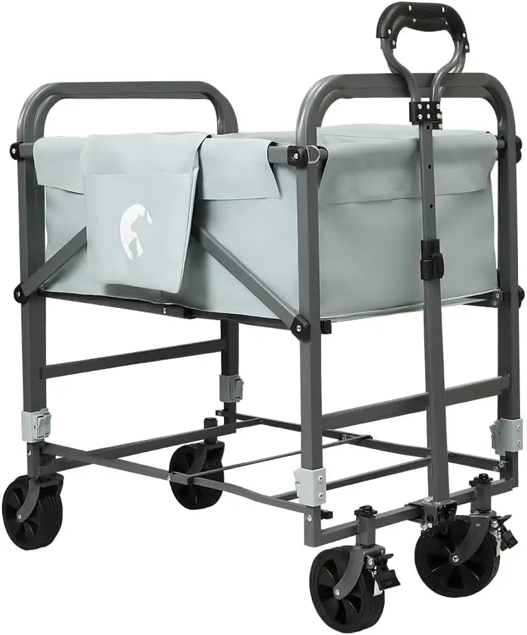 Folding Dog Bath Tub for Small & Medium Dogs , Portable Pet Washing Station with 4-Level Adjustable Height, 360° Swivel Wheels, Indoor/Outdoor Shower Grooming Cart