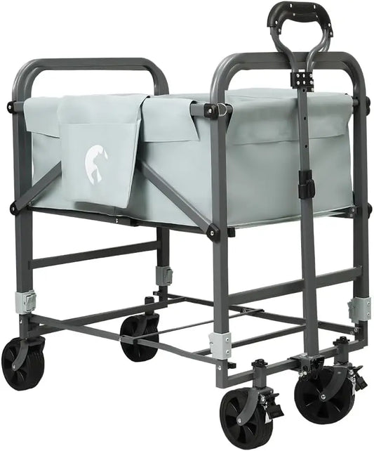 Folding Dog Bath Tub for Small & Medium Dogs , Portable Pet Washing Station with 4-Level Adjustable Height, 360° Swivel Wheels, Indoor/Outdoor Shower Grooming Cart