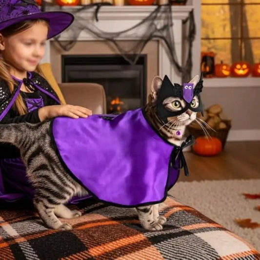 Pet Vampire Cloak Dog Cat Halloween Cape Costumes Puppy Halloween Bat Cape And Bat Mask Devil Cape Outfit