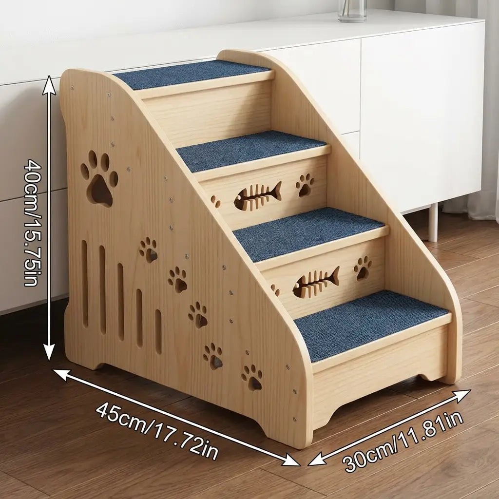 Sturdy Wooden Dog Stairs For High Beds, Heavy Duty Pet Steps Ramp For Small To Medium Dogs, Holds Up To [Insert Weight