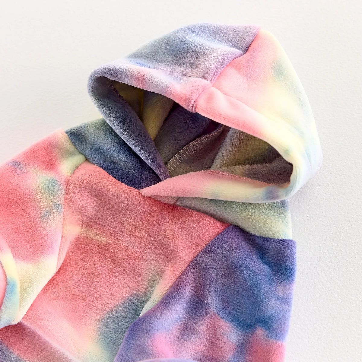 Dog Tie Dye Hoodie, Soft Fleece Long Sleeve Pet Hooded Sweatshirt, Warm Casual Puppy Clothes for Small Dogs
