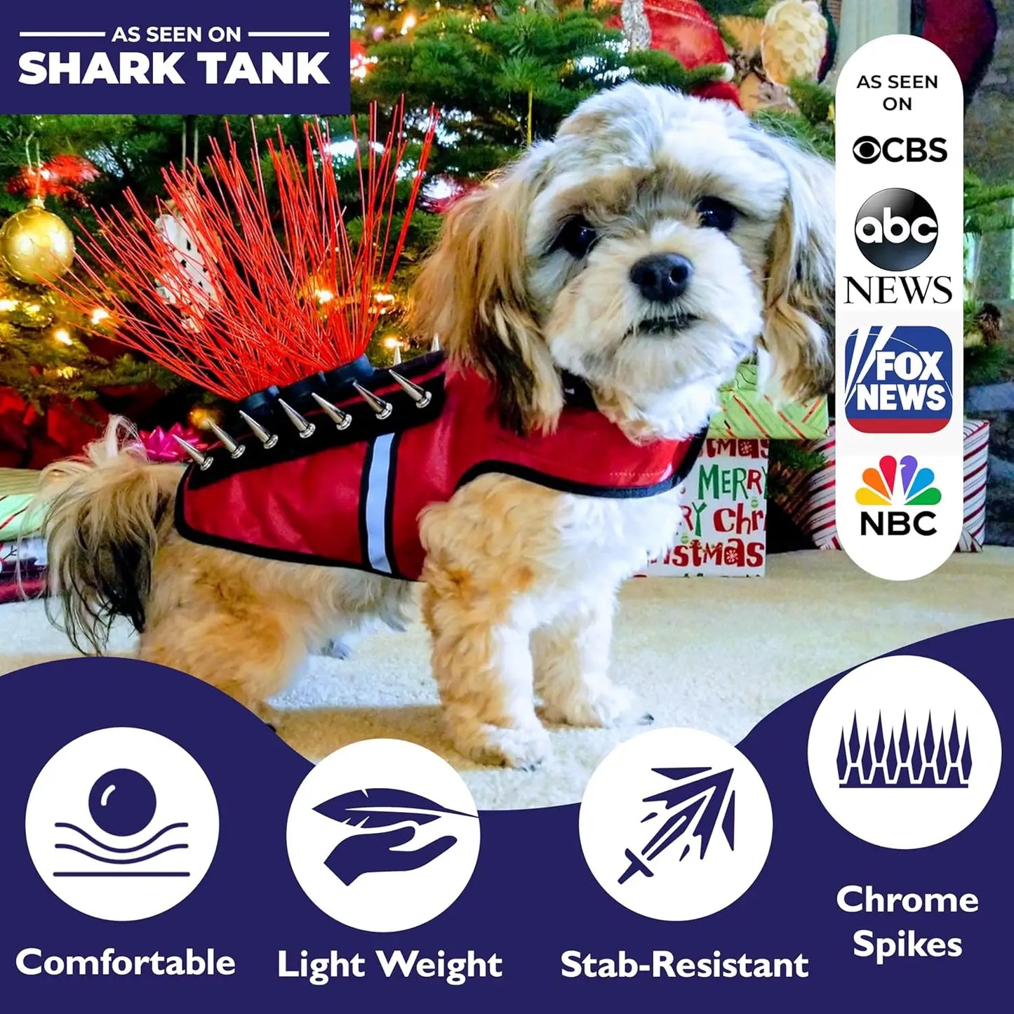 SpikeVest Dog Harness Vest for Small Dogs, Reflective Dog Vest with Spikes to Shield Your pet from Coyotes, Raptor and Animal At