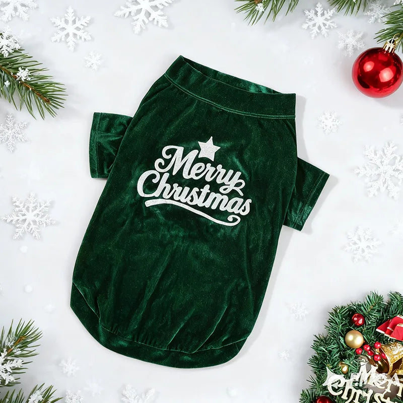 New Christmas Pet Clothes Autumn and Winter Two-legged Vest New Year's Small, Medium and Large Dog Cat Clothes