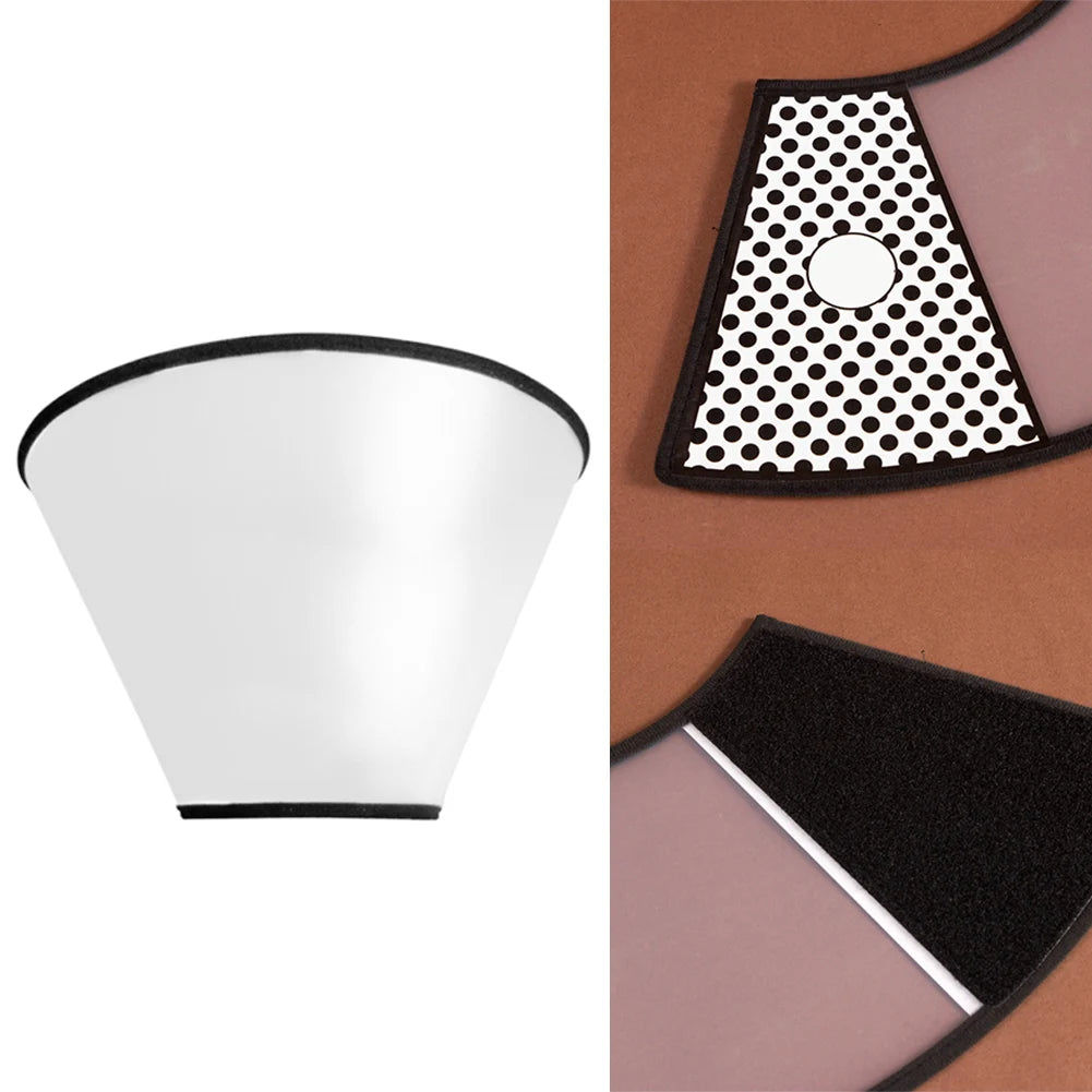 Plastic Dog Cone Collar Transparent Guard Collar Ring Anti-Bite Lick Pet Protective Shield Soft Edge for Small Medium Large Dog