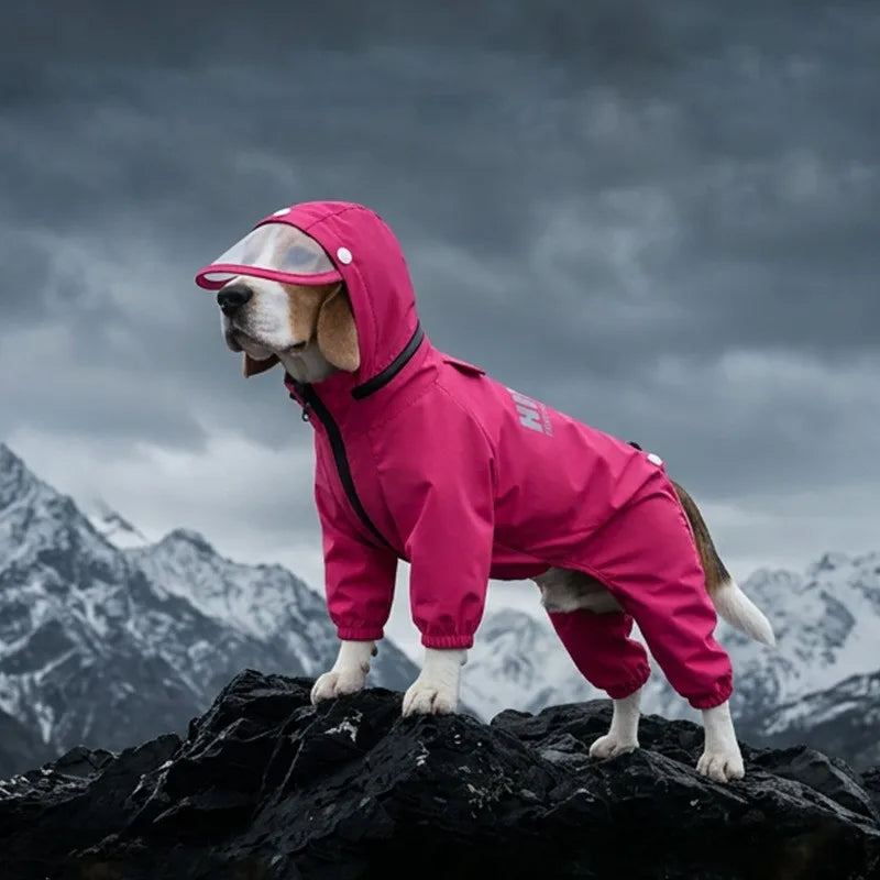 Reflective Portable Dog Rain Cloak Pet Cape Costume Cartoon Dog Hooded Raincoat Adjustable Waterproof Small Dog Clothes Walk