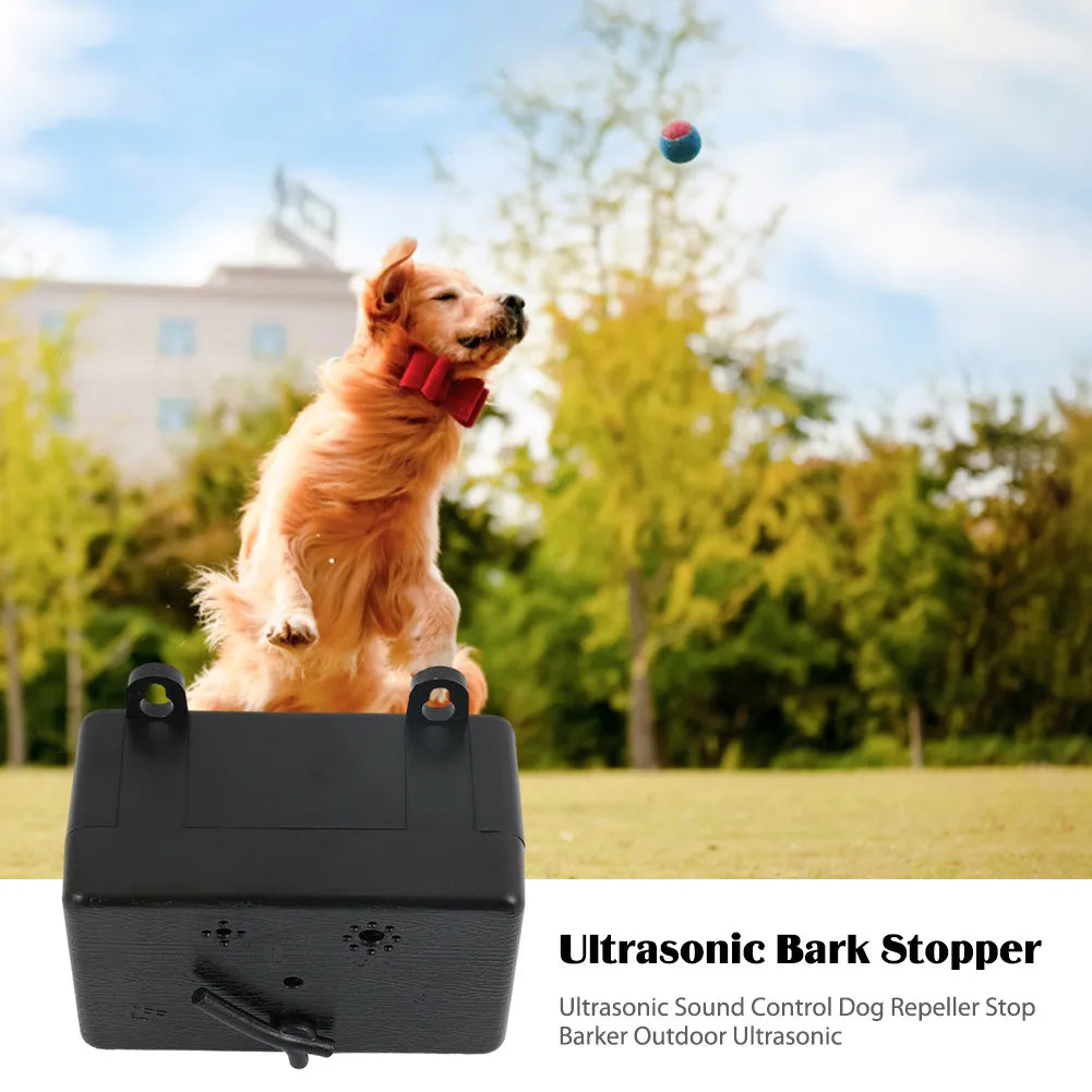 Ultrasonic Outdoor Anti Barking Device 4 Adjustable Level 50 Ft Dog Barking Control Device Rechargeable Safe for Pets and People