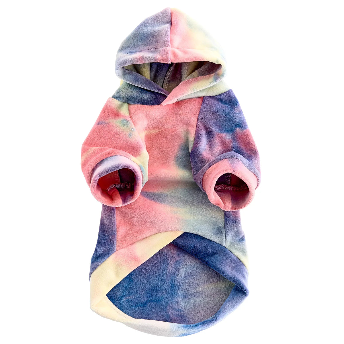 Dog Tie Dye Hoodie, Soft Fleece Long Sleeve Pet Hooded Sweatshirt, Warm Casual Puppy Clothes for Small Dogs