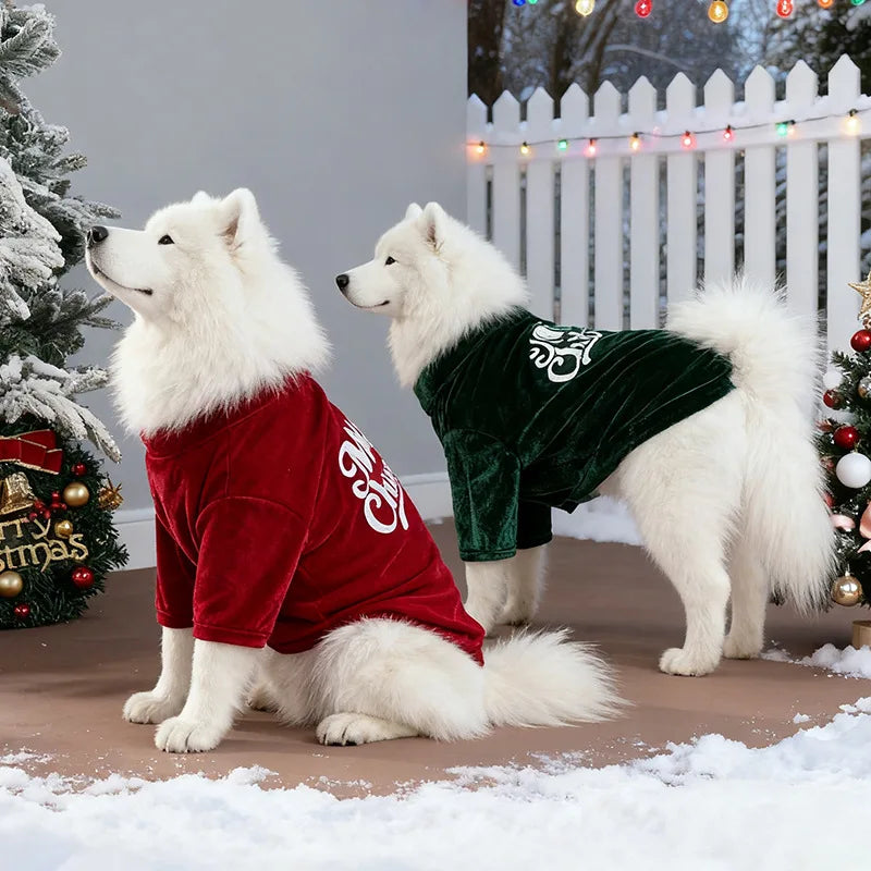 New Christmas Pet Clothes Autumn and Winter Two-legged Vest New Year's Small, Medium and Large Dog Cat Clothes