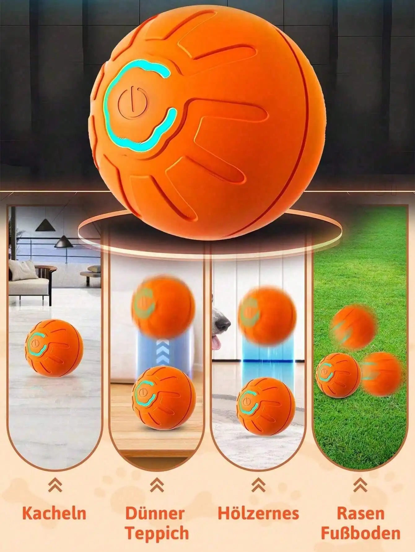 Interactive Dog Ball, Small/Medium Dog Electric Ball Toy, Automatically Moving Electric Ball Dog Toy, Is The Ideal Gift For Owners Looking For Interactive Ball Toys For Their Dogs.