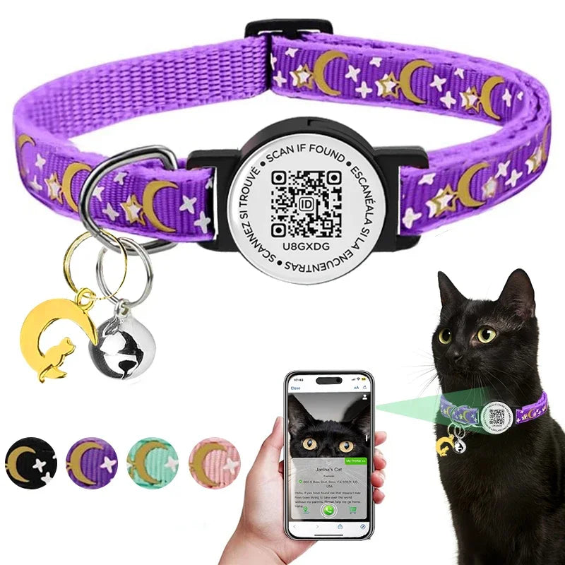 QR Code Pet Tag Cat Collar Breakaway with QR ID Tag, Puppy Cat Accesso ...