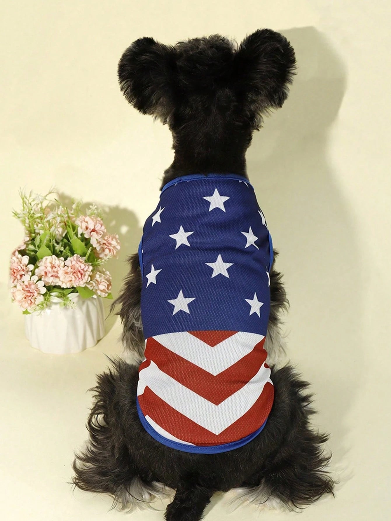 1pc Dog Usa Flag Print Tank Top Breathable Pet Vest For Puppy Cats Patriotic 4Th Of July Style Lightweight Quick Dry Dog Clothes