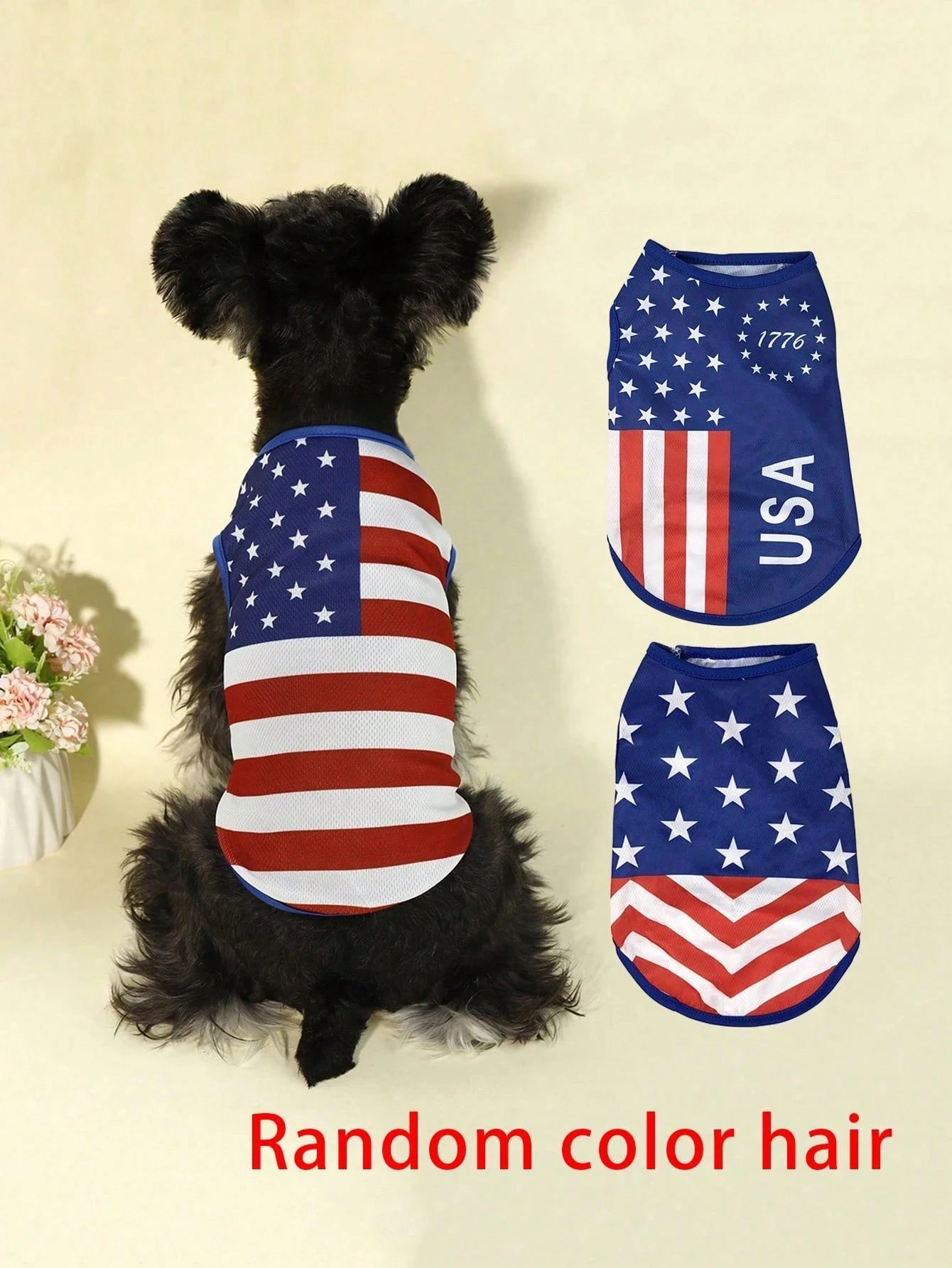1pc Dog Usa Flag Print Tank Top Breathable Pet Vest For Puppy Cats Patriotic 4Th Of July Style Lightweight Quick Dry Dog Clothes