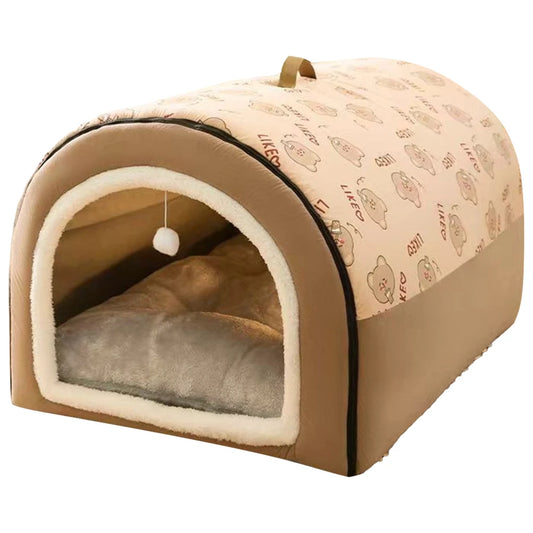 Warm Winter Dog House Mat Washable Dog Kennel Detachable Dog Cave Shelter Comfortable Large Dog Bed House Dogs Cats Pet Supplies