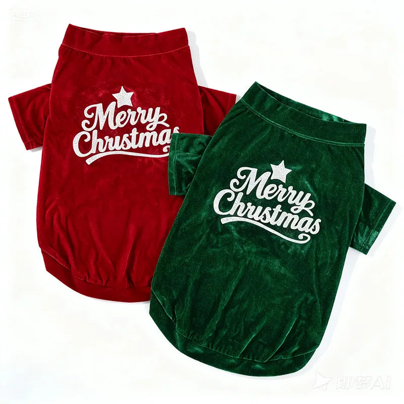 New Christmas Pet Clothes Autumn and Winter Two-legged Vest New Year's Small, Medium and Large Dog Cat Clothes