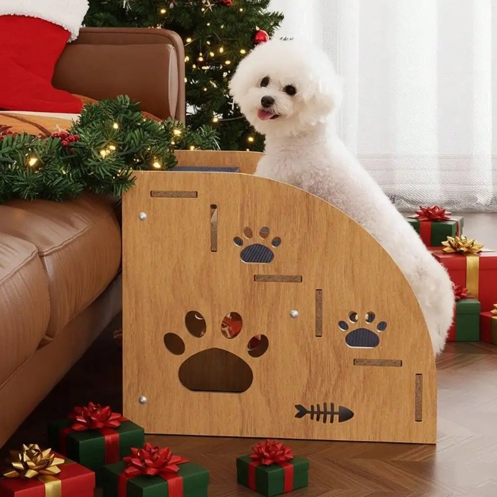 Sturdy Wooden Dog Stairs For High Beds, Heavy Duty Pet Steps Ramp For Small To Medium Dogs, Holds Up To [Insert Weight