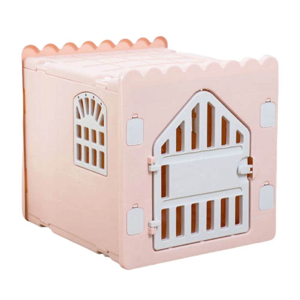 Plastic Feral Cat Shelter Stackable Pet Shelter for Cats with Escape Door Indoor Cat House for Outdoor Indoor