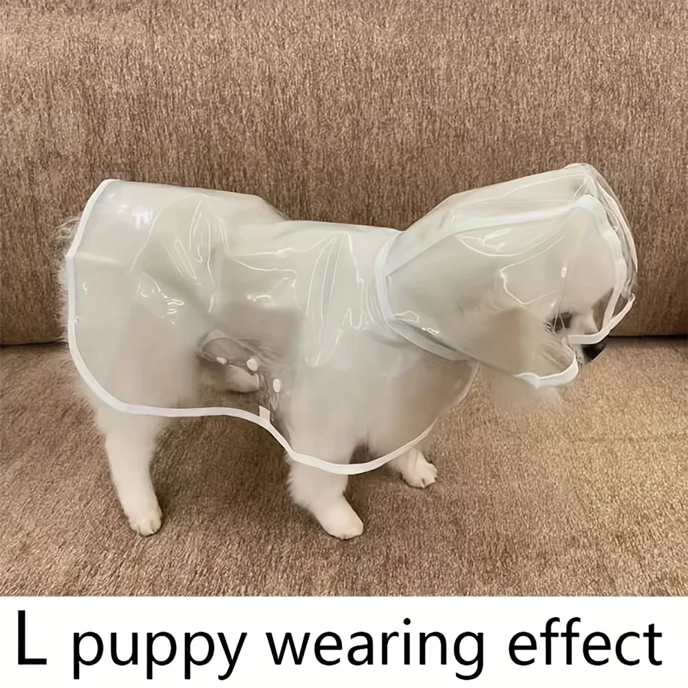 Transparent Waterproof Dog Raincoat, Raincoat for Small and Medium-Sized Dogs, Teddy and Bichon Frise Dog for Rainy Days Walking