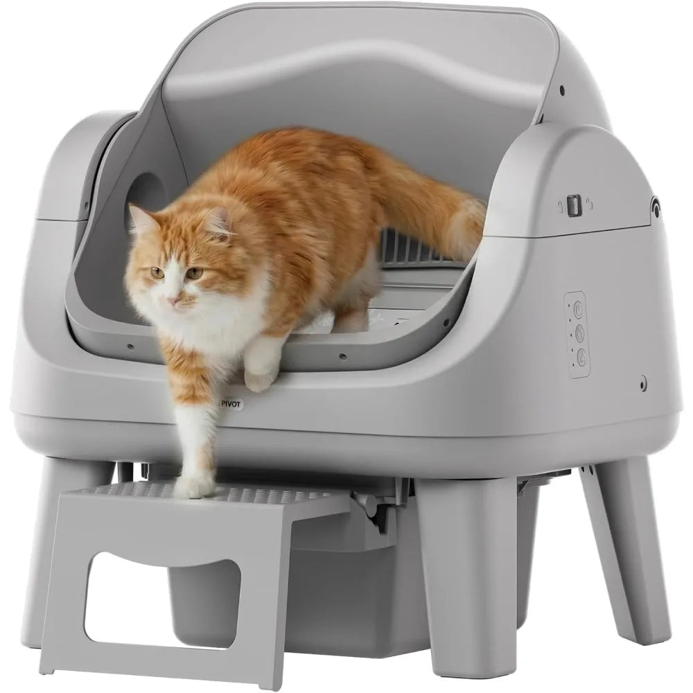 Open Top Self Cleaning Cat Litter Box, Automatic Litter Box with 7 Pairs of Safety Sensors, Anti-Pinch Protection，Customized