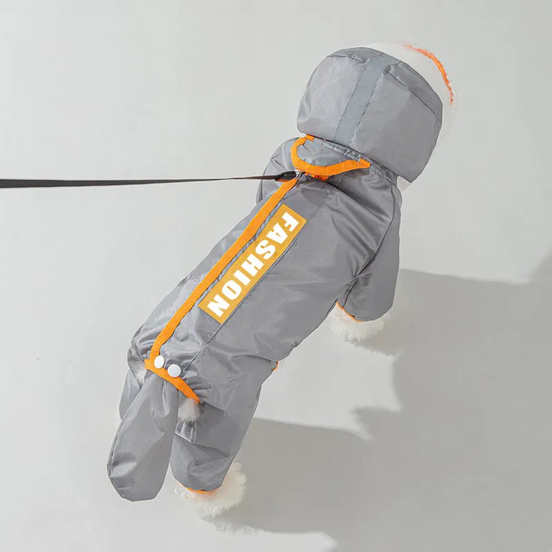 Reflective Portable Dog Rain Cloak Pet Cape Costume Cartoon Dog Hooded Raincoat Adjustable Waterproof Small Dog Clothes Walk