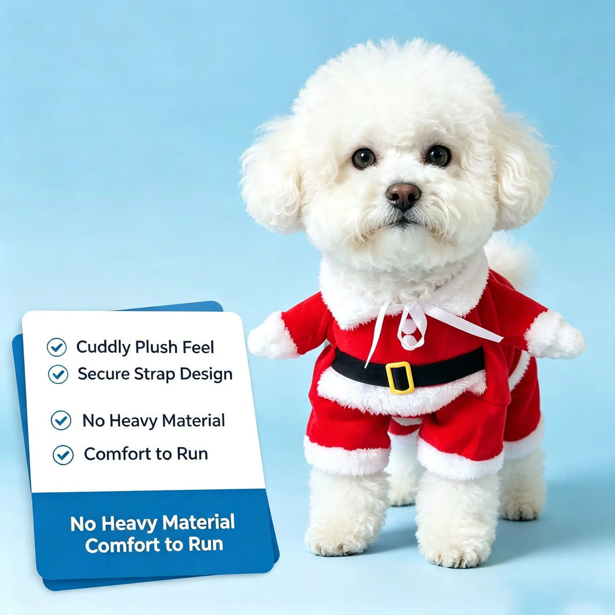 Xmas Santa Claus Cosplay Pet Outfit 3D Standing Design Warm Holiday Costume With Hat Cute Christmas Clothes For Kittens